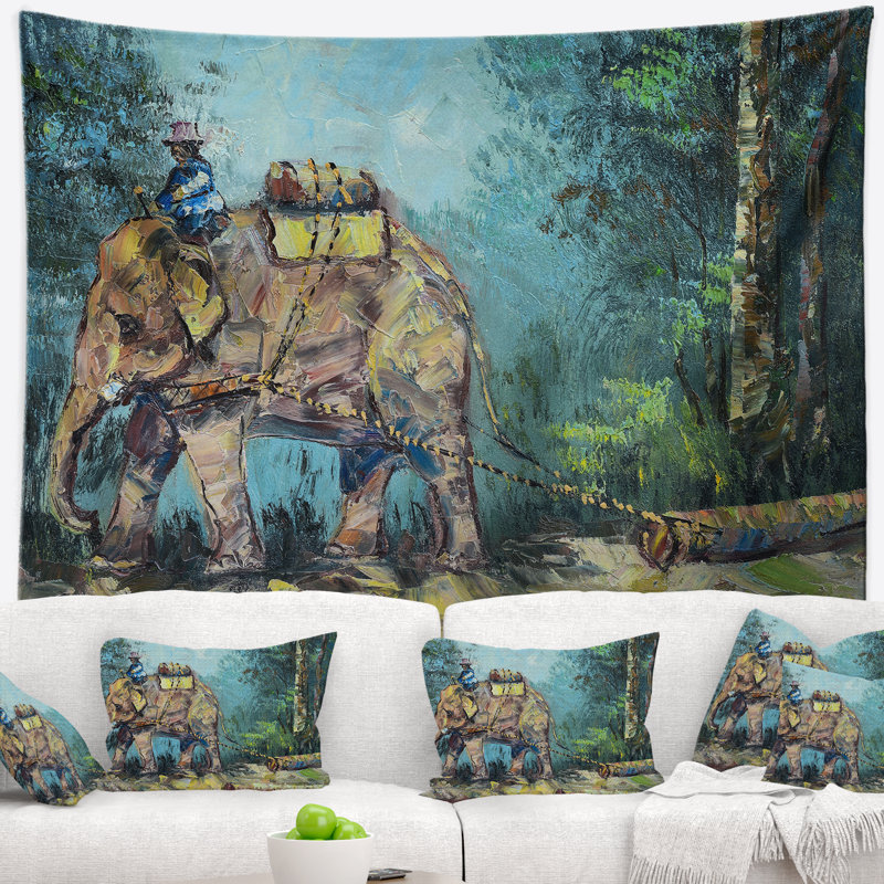 Tapisserie «Elephant Animal», H 50 po x l 60 po