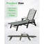 Méridiennes de patio réglables réglables, ensemble de 2 chaises longues au bord de la piscine, gris