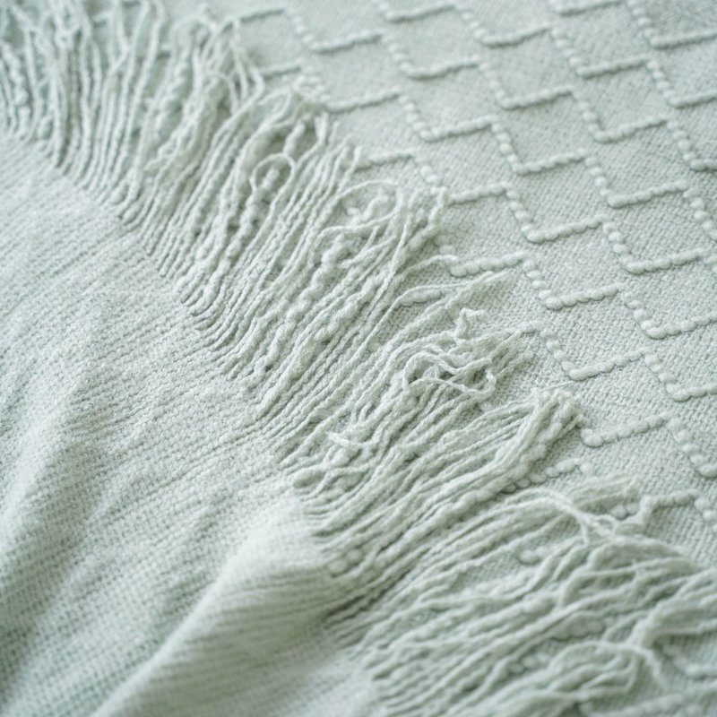 Jeté de canapé texturé et doux, 50 pi x 60 po Boho , Bleu
