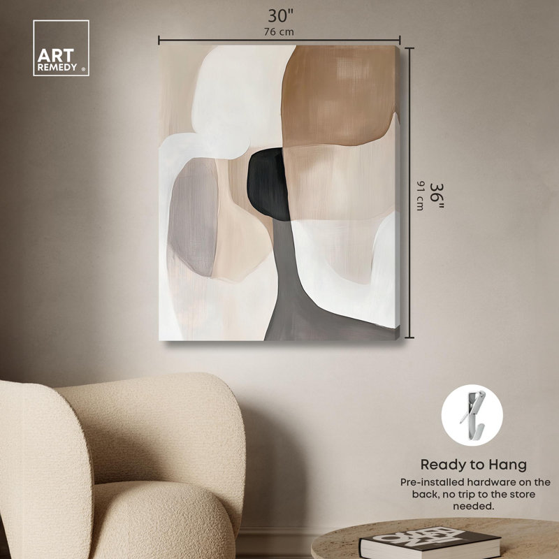 «Curvilinear Composition II» par Art Remedy, H 36 po x l 30 po, Toile tendue, Toile tendue