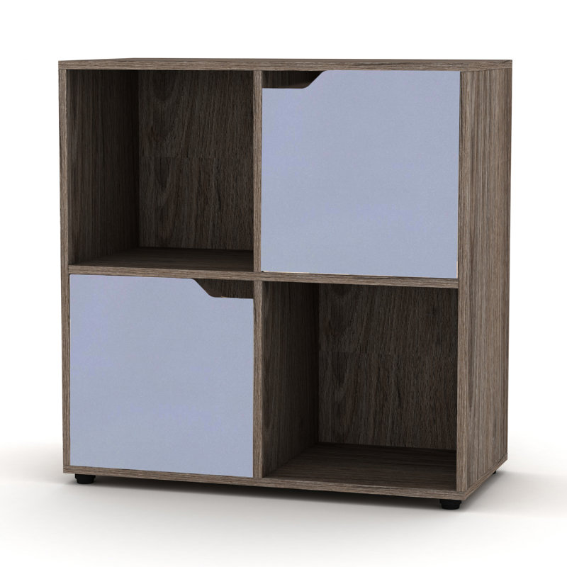 Ethyleen 61cm H x 60cm W Cube Bookcase, Anthracite/Grey