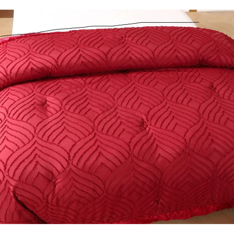 Microfiber Bedspread with Pillow Shams Included, Red