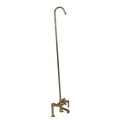 Garniture de robinet de baignoire sur pattes à trois poignées avec inverseur