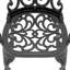 Chaise de patio en fonte d'aluminium 6 pièces avec cadre noir et coussins blanc cassé-1130541633