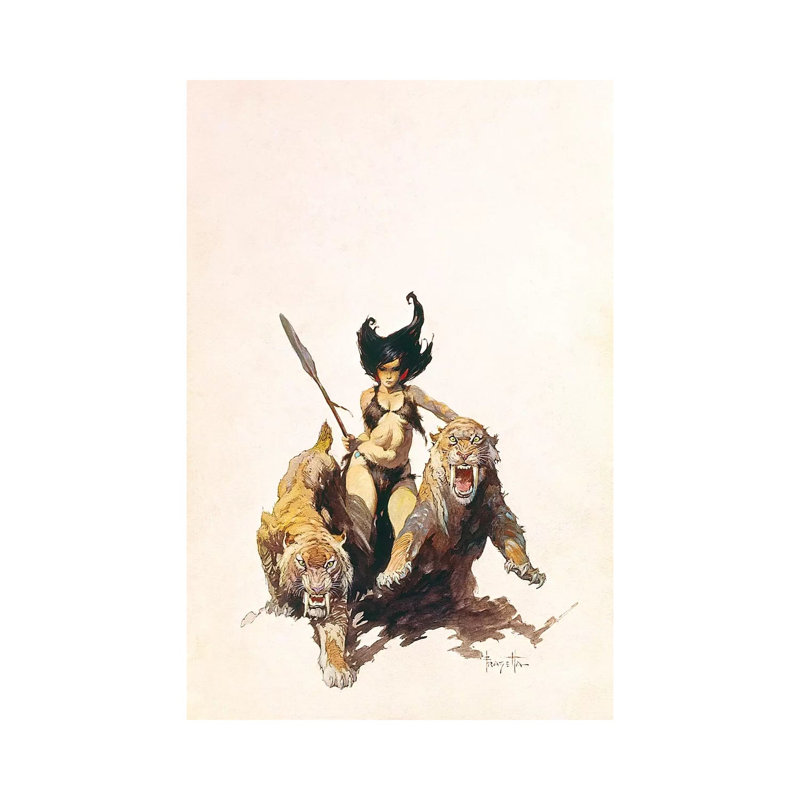 «The Huntress» par Frank Frazetta, impression sur toile tendue, H 26 po x l 18 po x 1,5 po