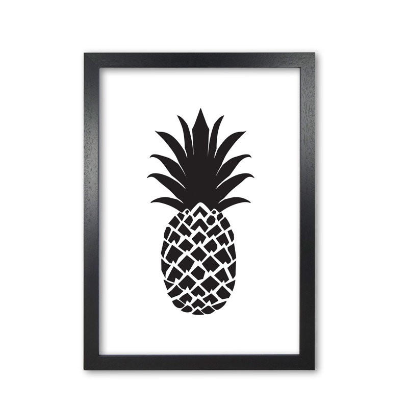 Black Pineapple 2 - Print, 42 cm H x 30 cm W x 5 cm D, Black Grain Frame