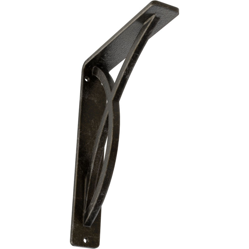 Support en fer forgé Miller, Argenté antique chaleureux, H 8 po x l 1,5 po x P 5,5 po