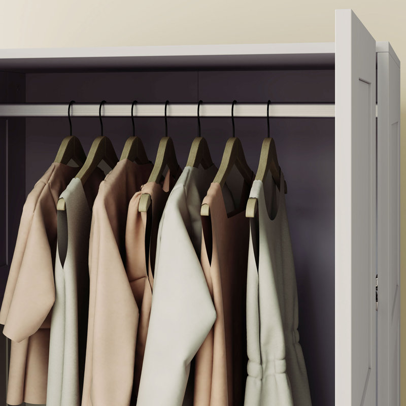 Audriena 2 Door Manufactured Wood Wardrobe, Grey
