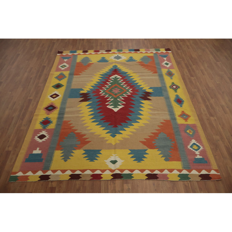 Tapis turc à motif géométrique kilim 8 x 10