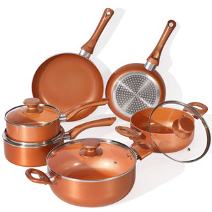 Batterie de cuisine antiadhésive en aluminium 10 pièces Fruiteam