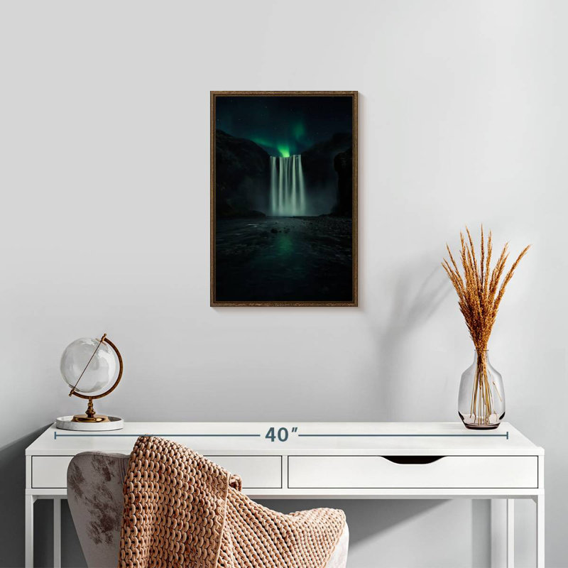 Nuit verte, Cadre flottant noyer, 13 po x 19 po