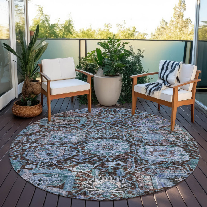 Tapis intérieur / extérieur lavable au chocolat Verona , 8 pi x 8 pi