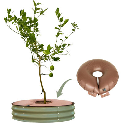 8" Tall 36" Wide Round Metal Outdoor Raised Garden Bed
