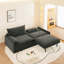 Canapé-lit convertible 4 places en chenille moderne avec rangement, port USB et coussin 2 en 1 pour salon, appartement, chambre à coucher-144891620