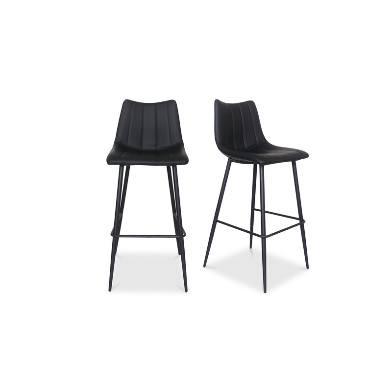 Tabouret de bar et de comptoir Finnigan, Noir / similicuir, Tabouret de bar (siège d'une hauteur de 30 po)