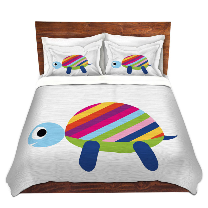 Ensemble de housse de couette en arc de tortue, 1 housse de couette grand + 2 taies standards