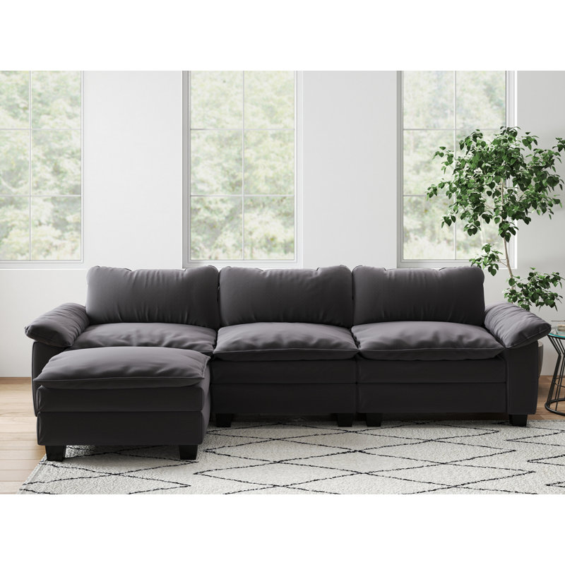 Ensemble modulaire en velours 4 pièces, Velours gris velours