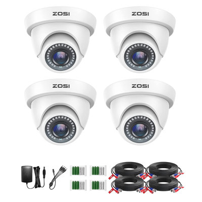 Wired Add-On 1080P HD-TVI Security Camera Kit Dome Outdoor IP66 for DVR Recorder, 80ft Night Vision
