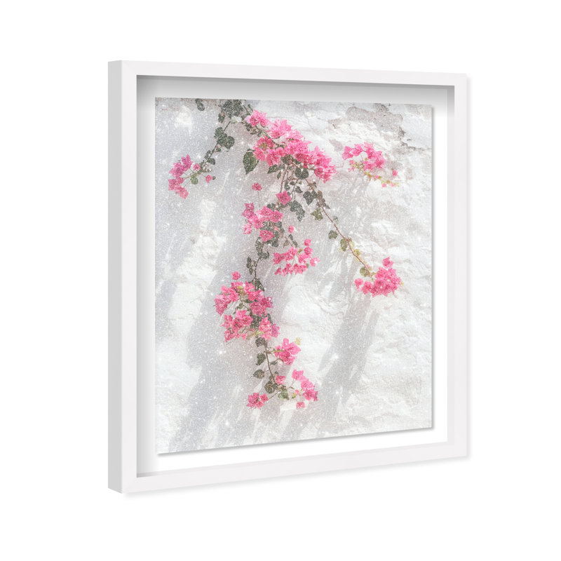 Santorini Blush Print by Oliver Gal, 37.5"H x 46.5"W, White Shadowbox