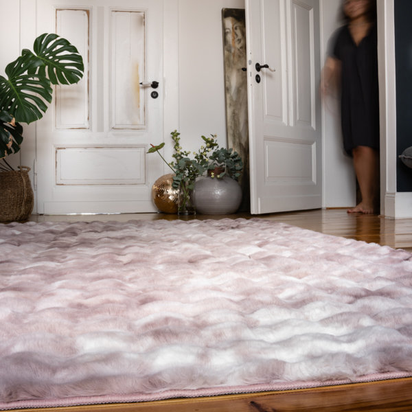 Camouflage Abstract Hand Tufted Area Rug, Rectangular 40 x 60cm, Pink