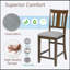 Chaises de salle à manger seulement, ensemble de chaises de salle à manger à hauteur de comptoir pour 4 personnes, chaise de cuisine avec siège rembourré, noyer