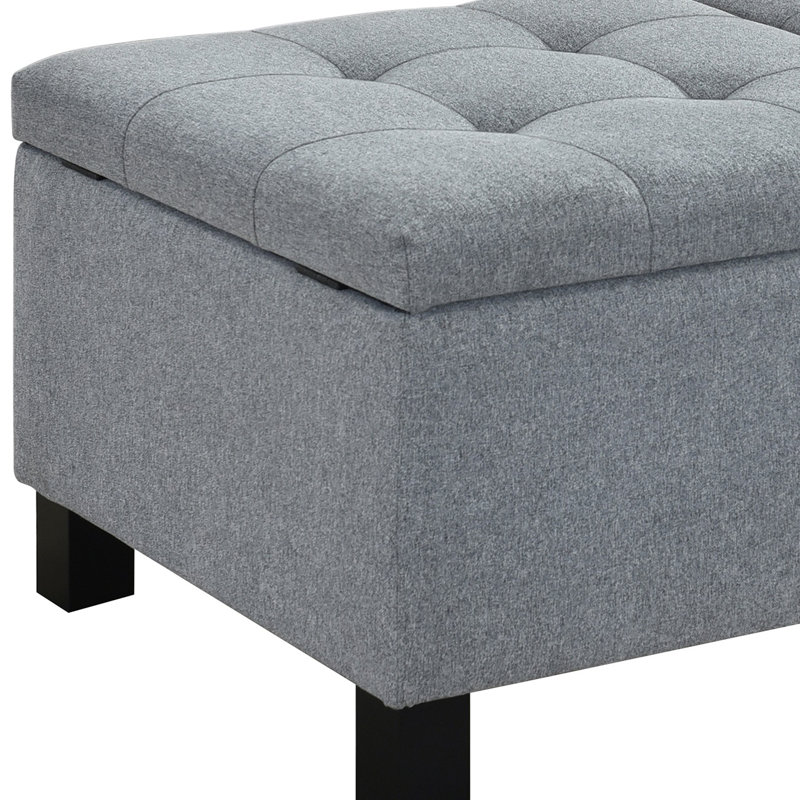 Banc de rangement à couvercle rabattable Arnod, gris