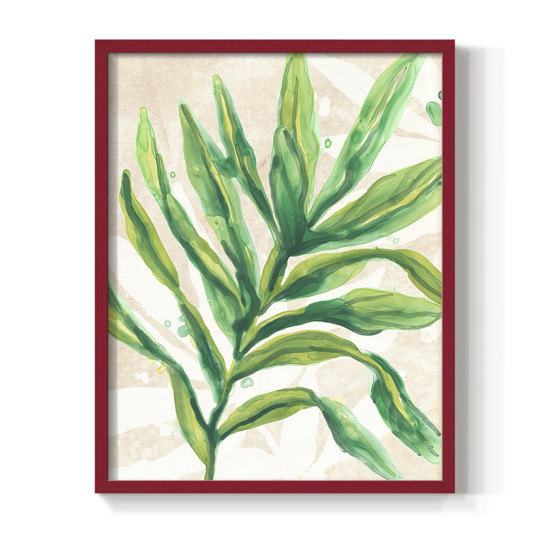 «Parchment Palms I», reproduction encadrée - bois massif, H 28 po x l 22 po, Noir