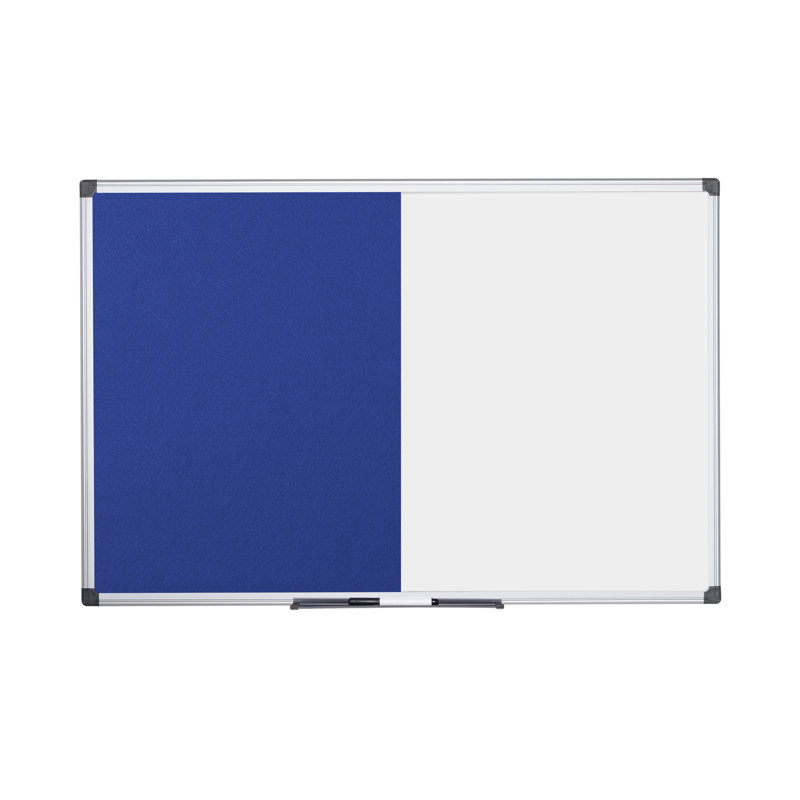 Bi-Office Maya cork/melamine board, 60cm H x 45cm W x 2.5cm D, White / Blue