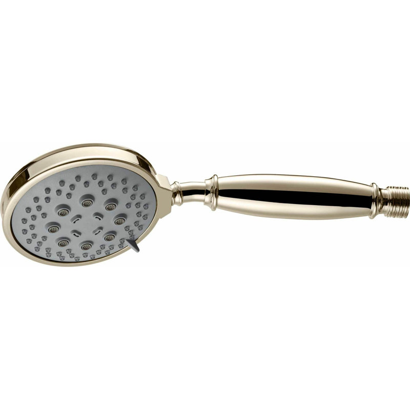 Traditional 4.13" Brass Multi Function Handshower 2.5 GPM, Polished Brass