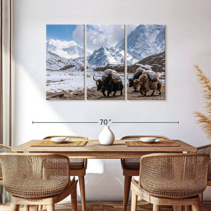 Yaks du Mont Everest à Alvord, H 36 po x l 57 po