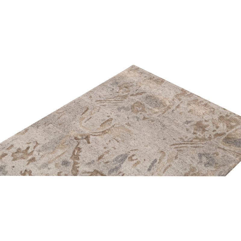 Tapis unique argenté / gris de haute qualité 3 pi 1 po x 5 pi 1 po