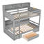 Lit superposé simple avec tablettes intégrées à côté des lits supérieur et inférieur et tiroir de rangement-1323581606
