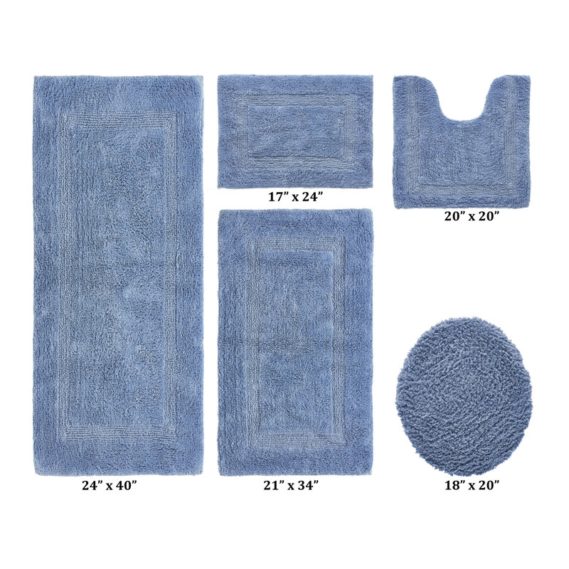 Ensemble de tapis pour salle de bain 5 pièces Lux Premium 2370 GSM, 5 pièces (18 po x 20 po | 17 po x 24 po | 20 po x