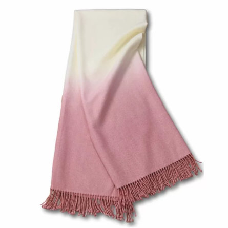Dusty Rose Hand-dyed Ombre Baby Alpaca Throw Blanket