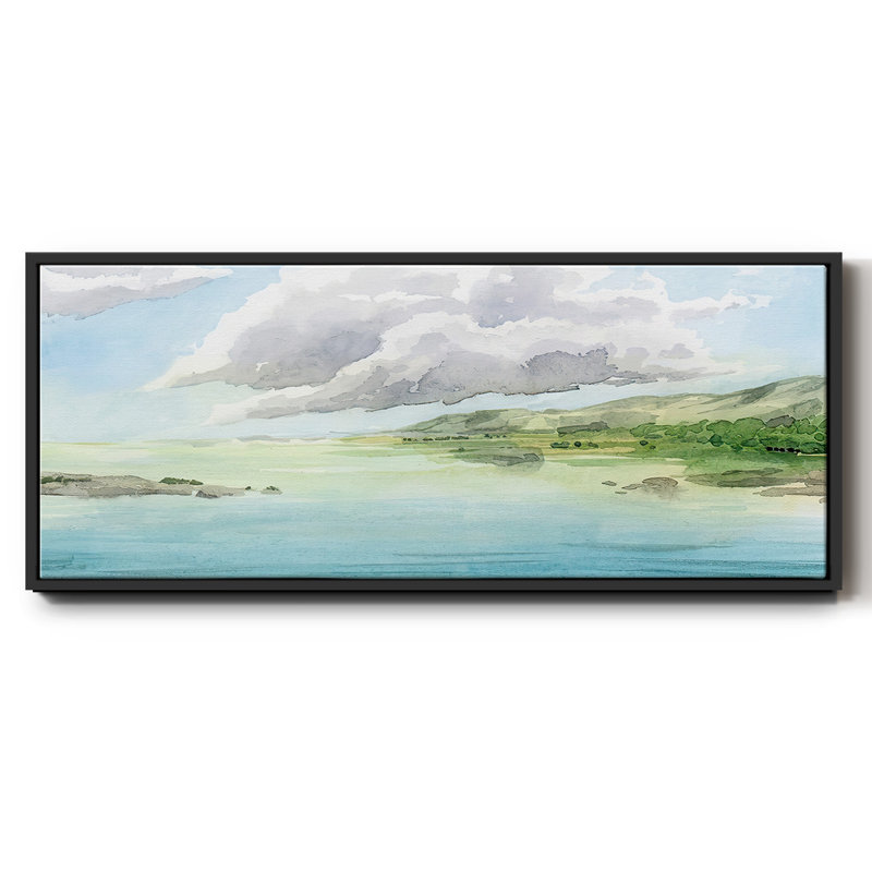 Clear Lagoon I- Framed Canvas, 8" H x 20" W