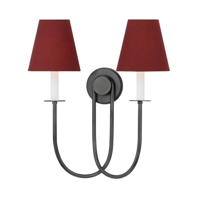 Midtown Wall Sconce, Red, Antique Bronze