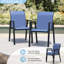 Ensemble de 4 chaises de salle à manger d'extérieur en polyester enduit de PVC avec structure en métal et dossier pour l'extérieur-1236806520