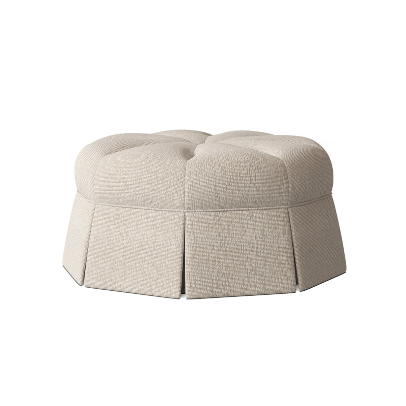 Duchess Upholstered Pouf, Stepping Stones Ivory
