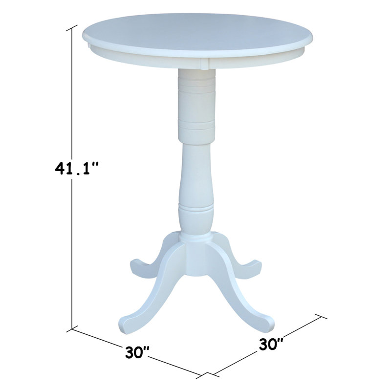 Mosteller Solid Wood Dining Table, White, 42" H x 30" W x 30" D