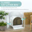 Cat Litter Box With Lid, Covered Litter Box For Indoor Cats With Tray, Scoop, Filter-1534085753
