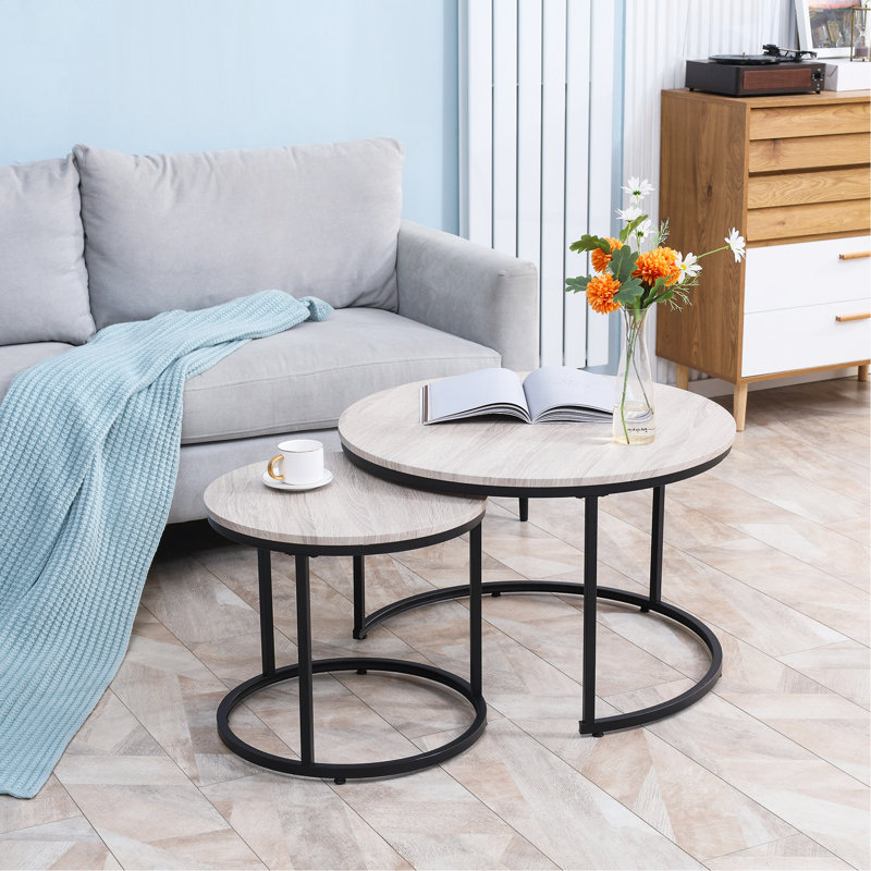 Ensemble de 2 tables gigognes rondes