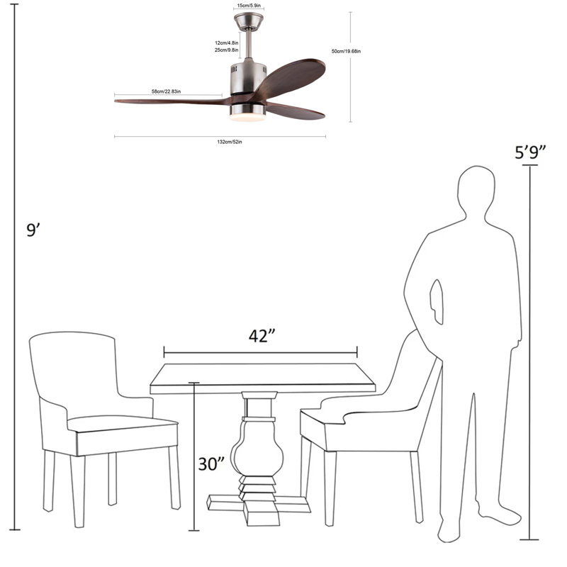 Jakesha 52in Ceiling Fan