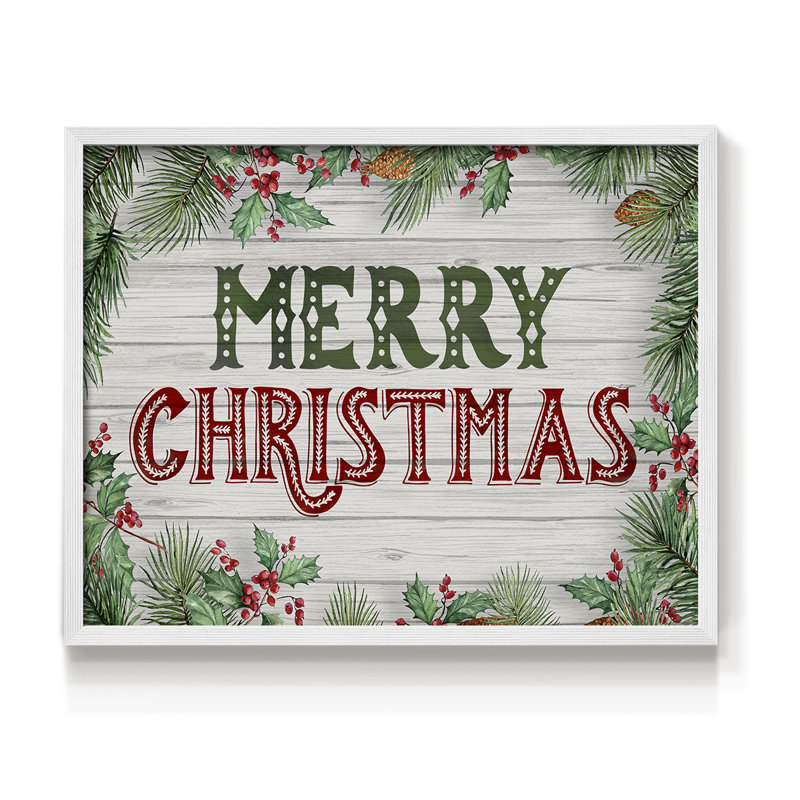 Verdure de Noël - reproduction encadrée - réaménageable, H 8 po x l 10 po, Blanc