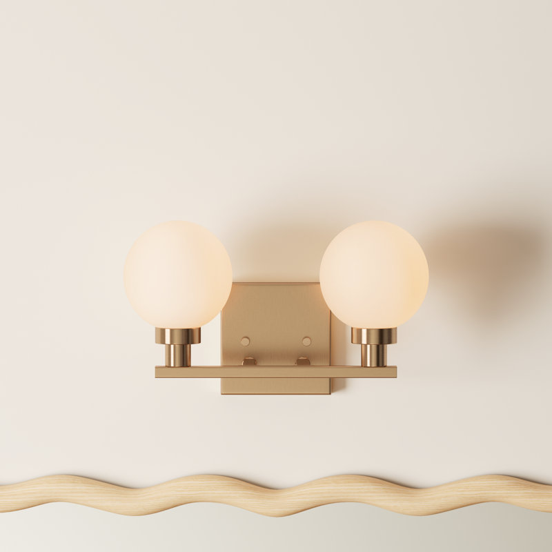 Dorcaster 2-Light Dimmable Vanity Light, Satin Brass