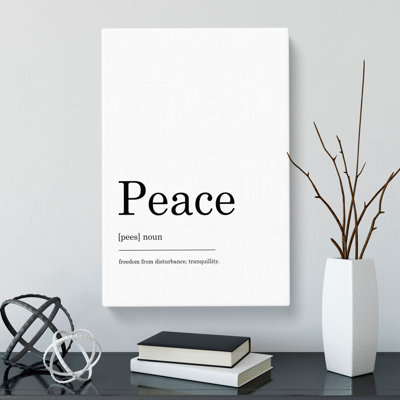 Definition Of Peace - Wrapped Canvas