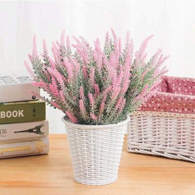 12 Bundles Artificial Fake Flowers Faux Plastic Plants for Home Wedding Kitchen Garden Patio Window Box Office Table Centerpieces Indoor Outdoor Decor