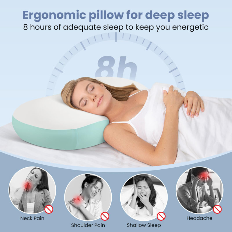 Memory Foam Cloud Pillow for Neck & Shoulder Pain Relief, Orthopedic Support for All Sleepers