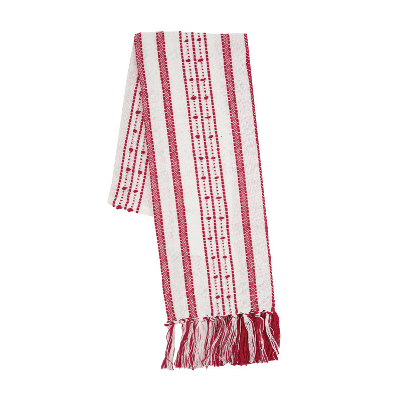 Torchon Oriana Ruby Tassel Christmas, Rouge