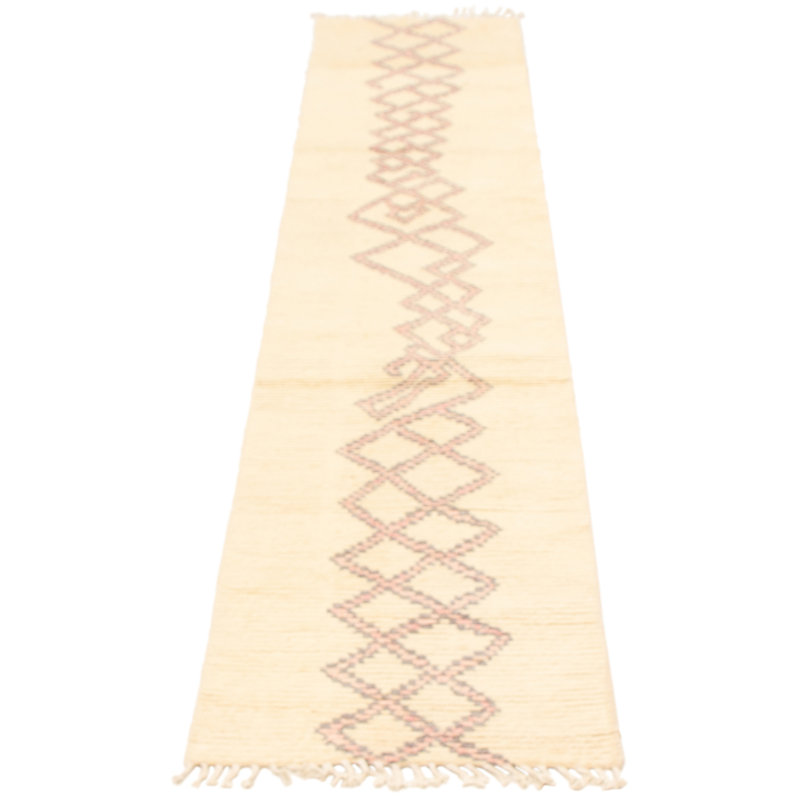 Mahnoor One-of-a-Kind 2'6" X 11'11" New Age Runner Wool Area Rug in Cream