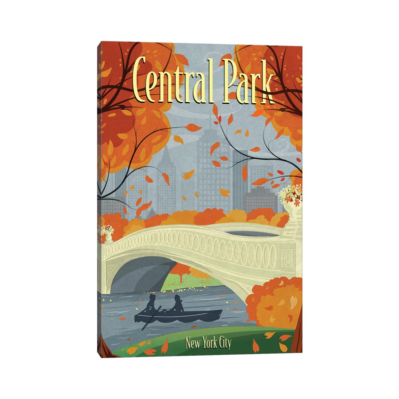 Central Park by Old Red Truck - Wrapped Canvas Print, 101.6cm H x 66.04cm W x 1.91cm D